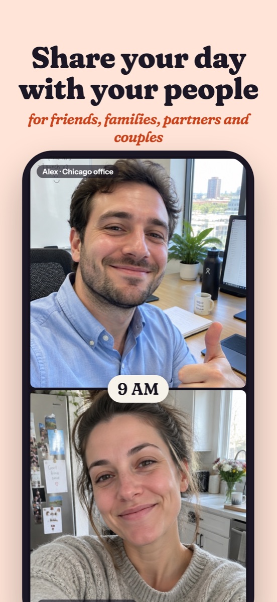 Two photos from the same hour, one above the other
